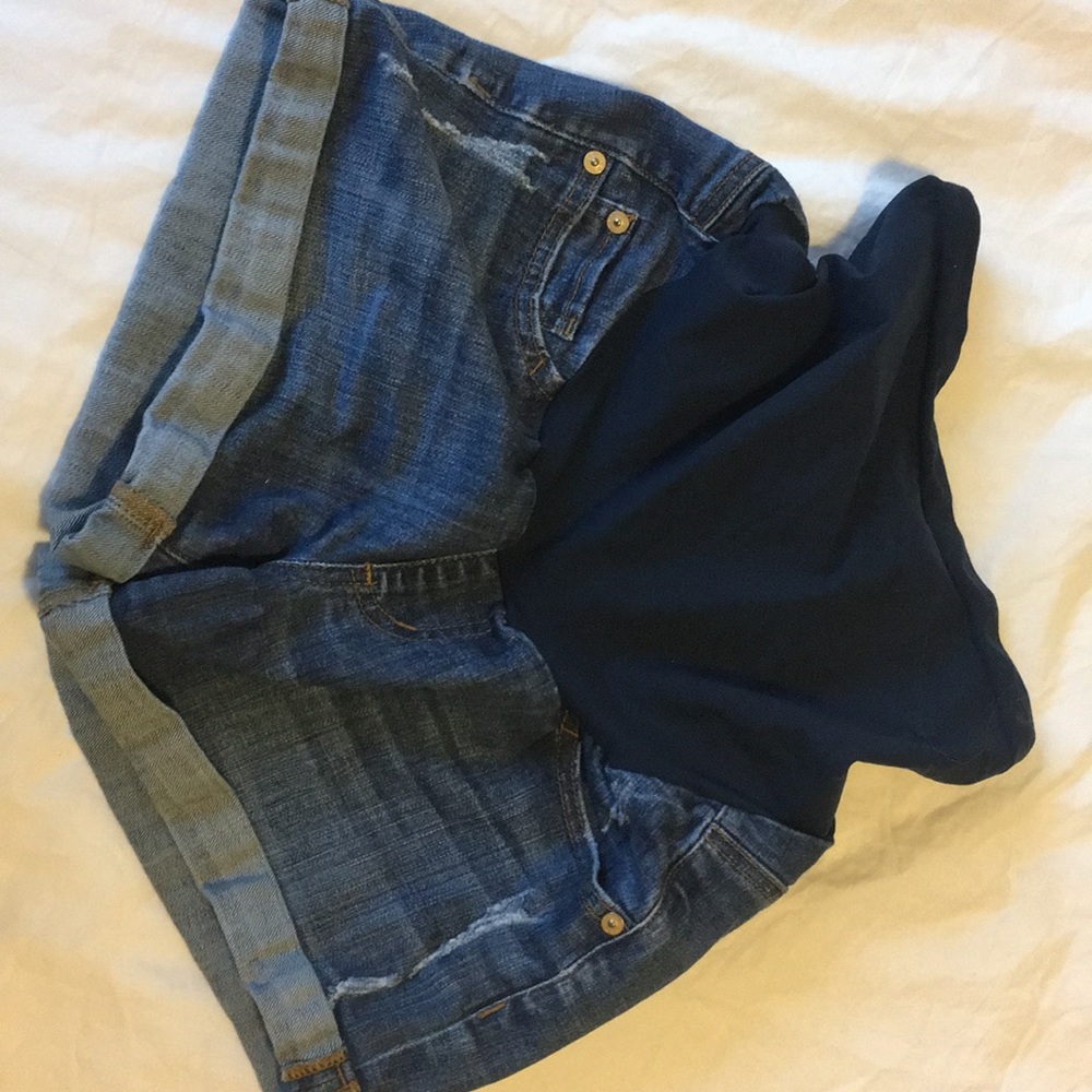 Luxe Essentials Denim Maternity Shorts